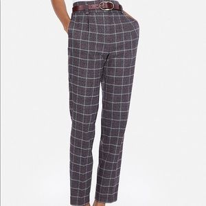 NWT 0 LONG - High Waisted Plaid Pleated Pant